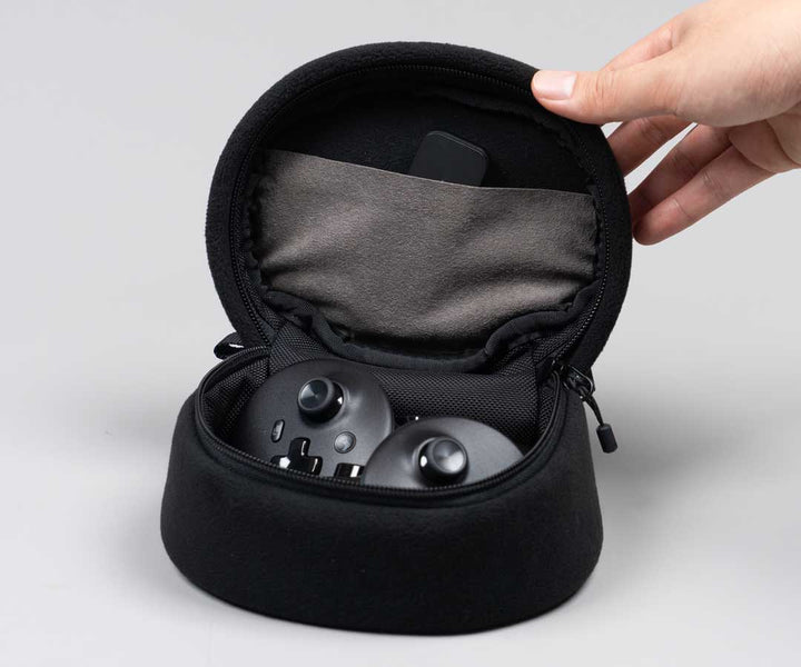 Holds Steam Frame controllers and small accessories