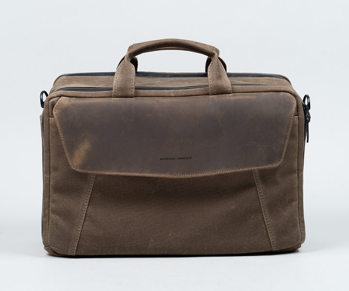 Waxed Canvas + Chocolate Leather
