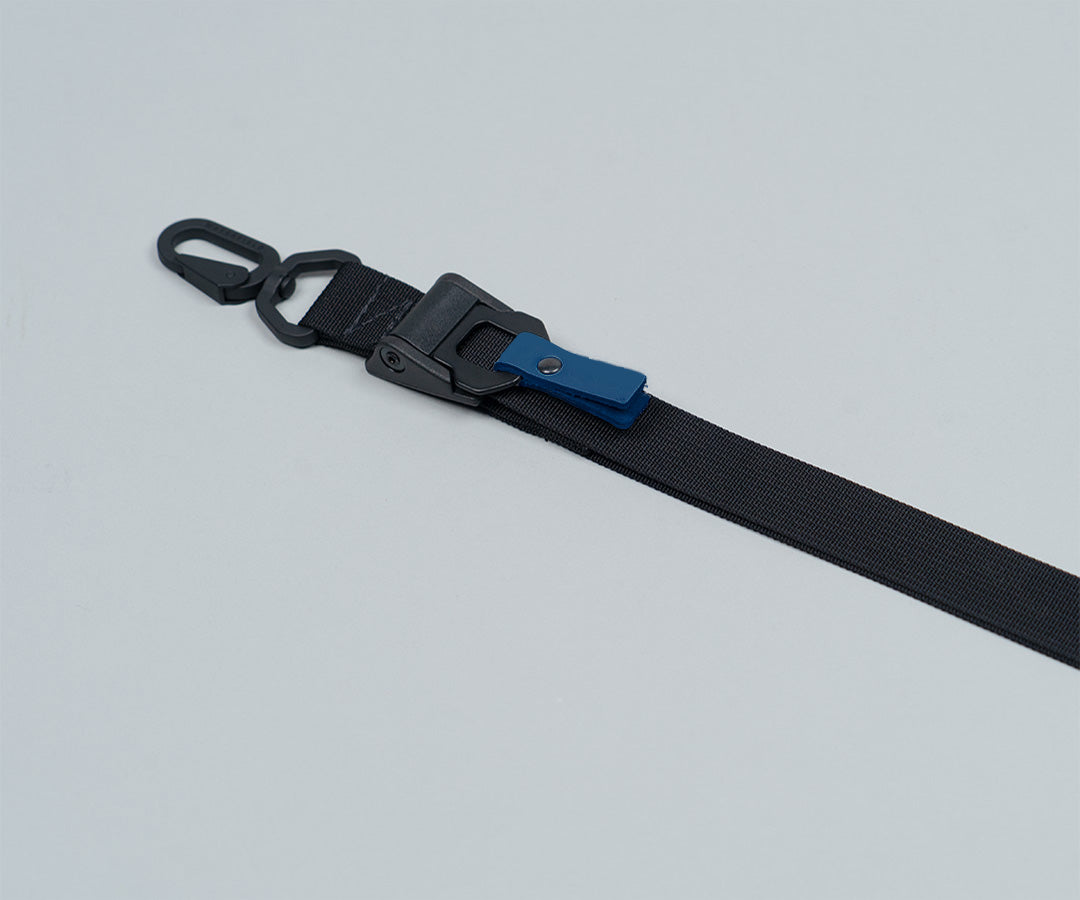 Black with blue leather tab
