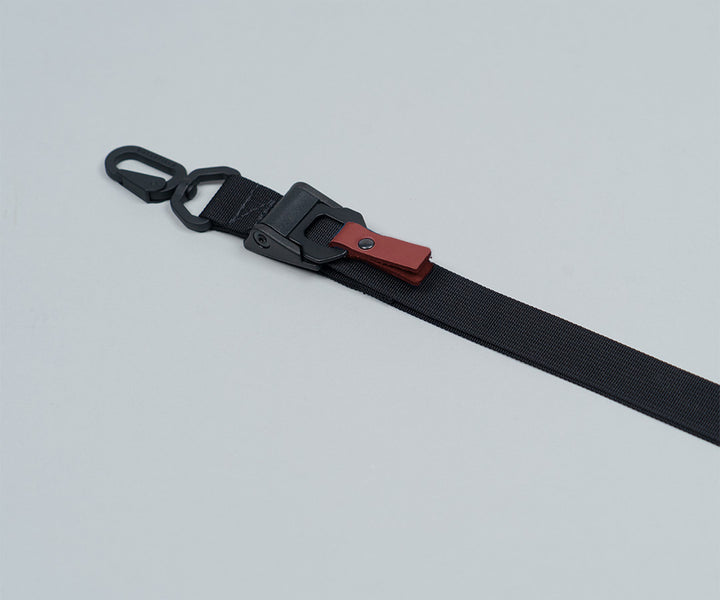 Black with crimson leather tab