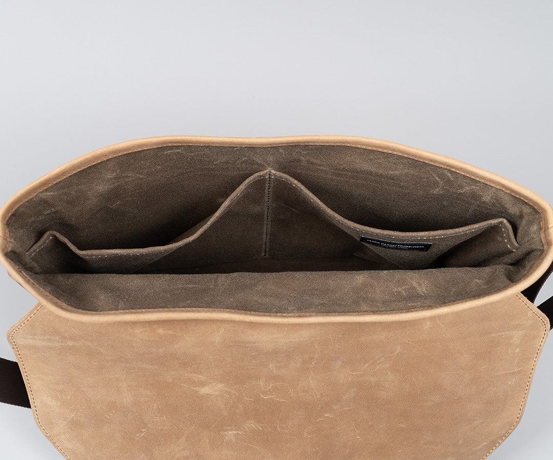 Interior lined in waxed canvas 
