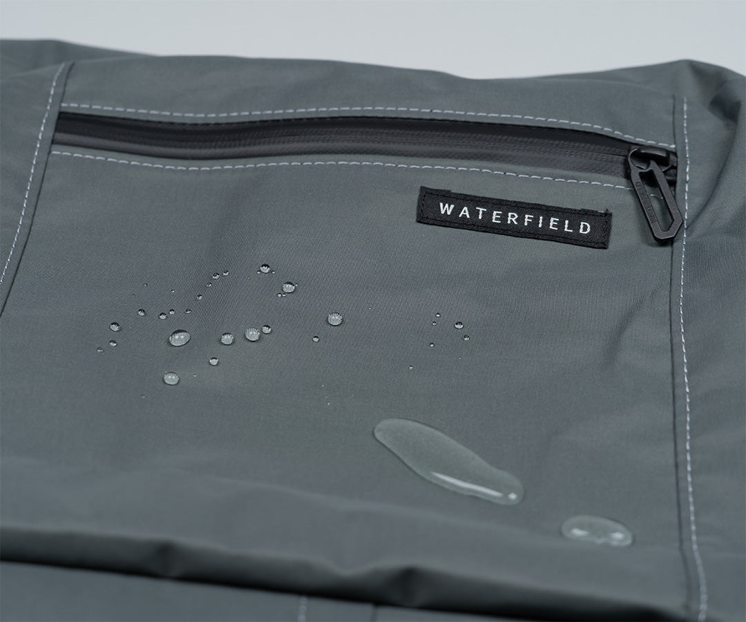 Water-resistant, structured textile with a natural feel