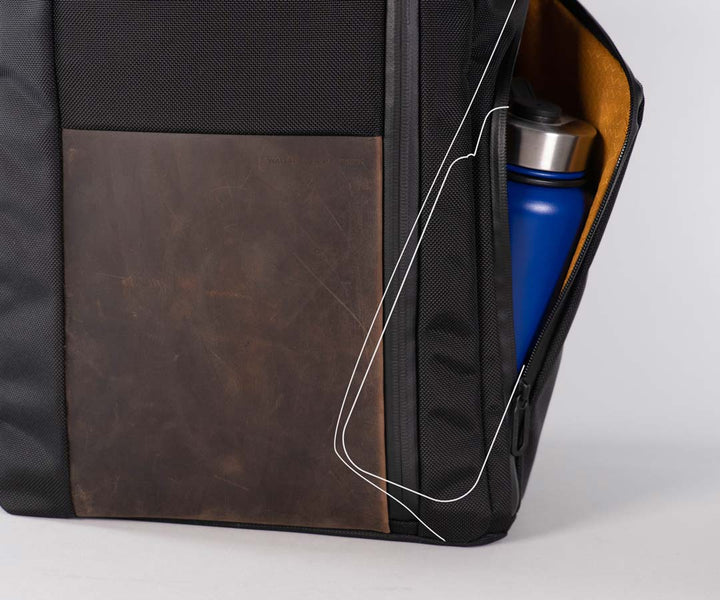Water bottle tucks in to for a neat profile