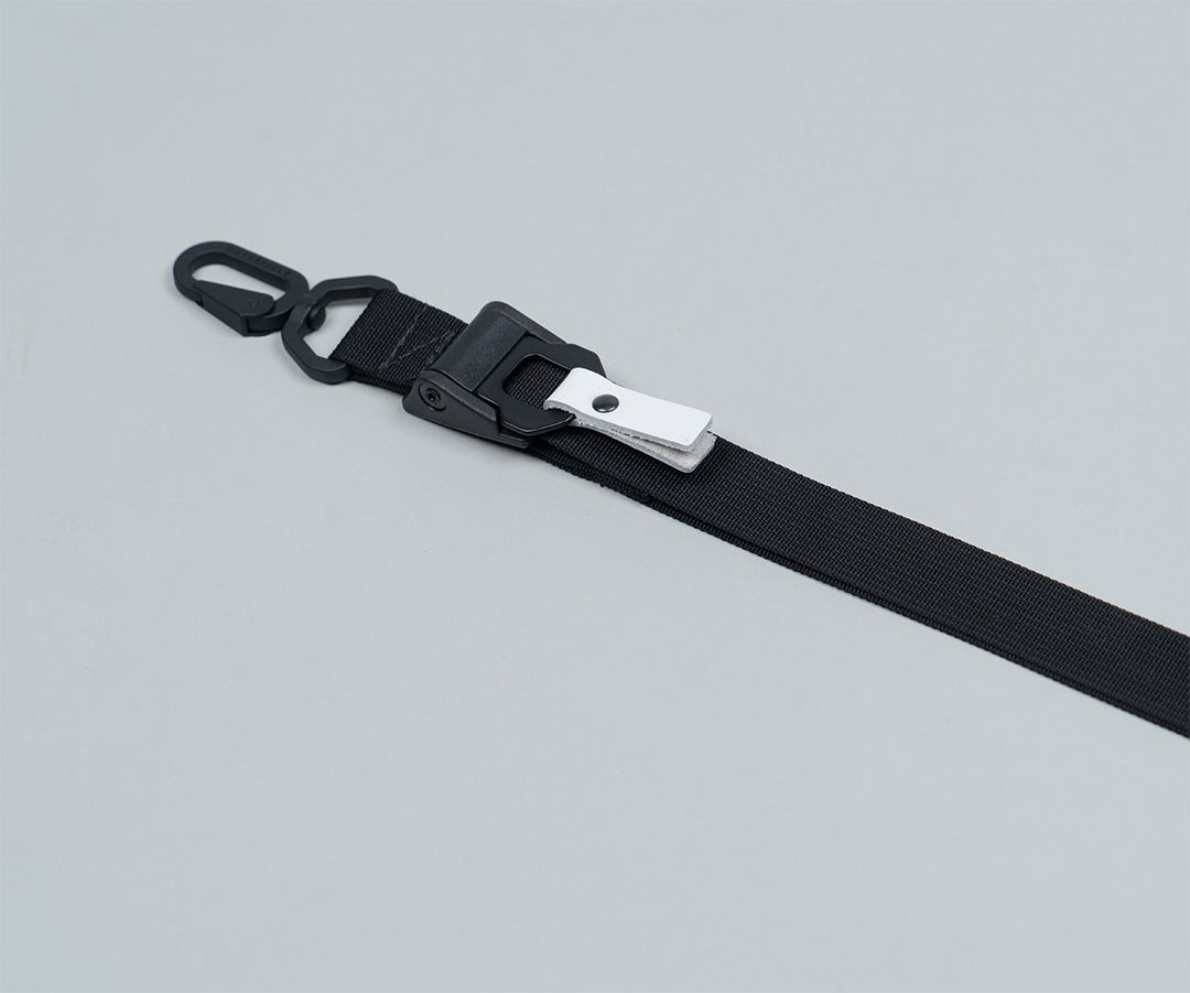 Black with white leather tab