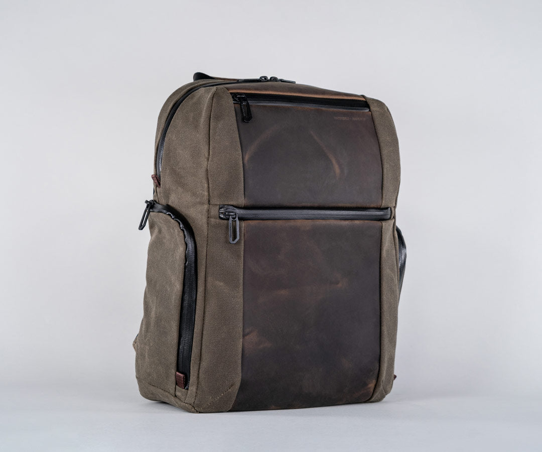 Waxed Canvas + Chocolate Leather