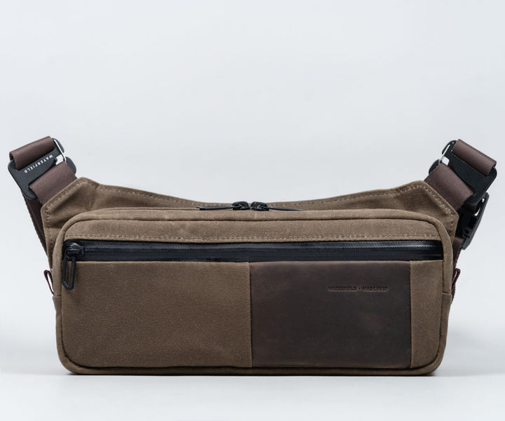 Waxed canvas with chocolate leather