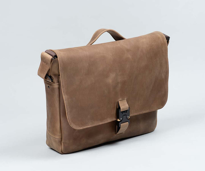 Our distressed full-grain leather looks better and better with age 