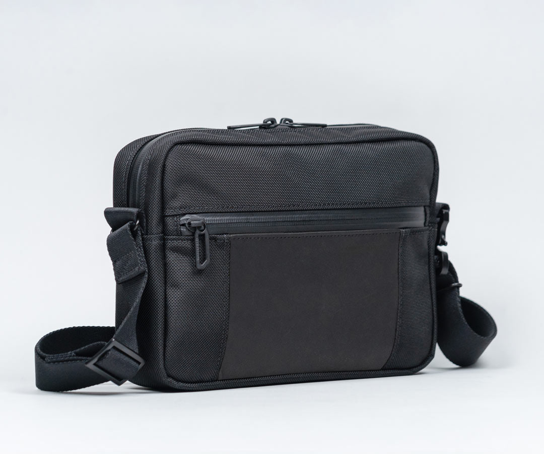 Ballistic Nylon + Black Leather 