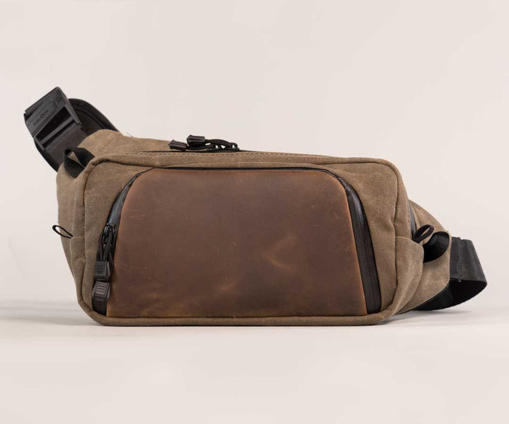 Waxed Canvas + Chocolate Leather