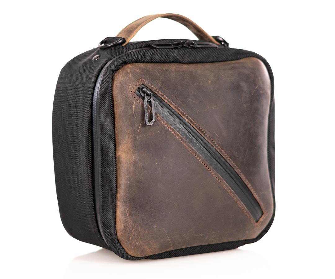 Ballistic Nylon with Chocolate Leather