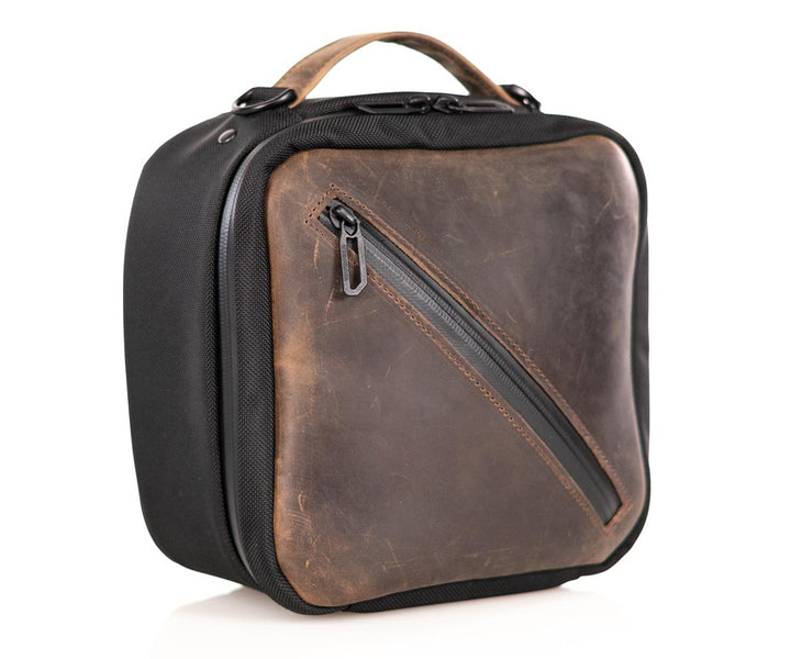Ballistic Nylon with Chocolate Leather