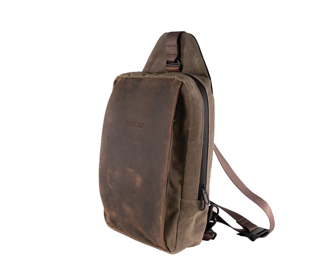 Waxed Canvas with Chocolate Leather