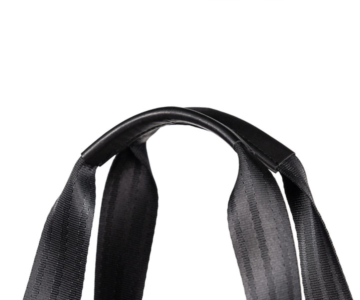 Full-grain leather-wrapped handles for comfort